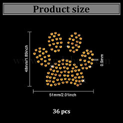 Paw Print Hotfix Glass Rhinestone&nbsp;DIY-WH0453-71B-02