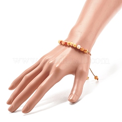 Round Natural White Jade Braided Bead Bracelet&nbsp;BJEW-JB07969
