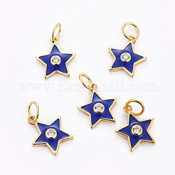 Brass Micro Pave Cubic Zirconia Charms&nbsp;KK-G360-09