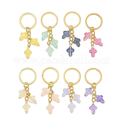 8Pcs Transparent Spray Paint Glass Keychains&nbsp;KEYC-JKC01392