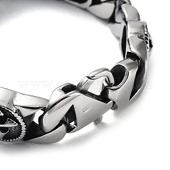 304 Stainless Steel Cuban Link Chains Bracelets for Men & Women&nbsp;BJEW-D031-17AS