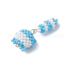 3Pcs Glass Seed Beaded Cat Pendants&nbsp;PALLOY-MZ01043