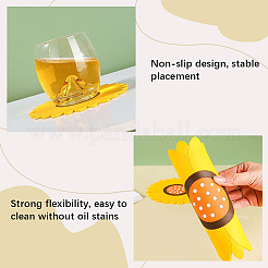 2Pcs 2 Style Flower Silicone Hot Pads&nbsp;AJEW-GF0011-17A