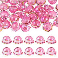30Pcs UV Plating Acrylic Bead Caps&nbsp;PACR-TA0001-20A