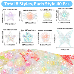 320Pcs 8 Styles Transparent Acrylic Beads&nbsp;OACR-PA0001-96