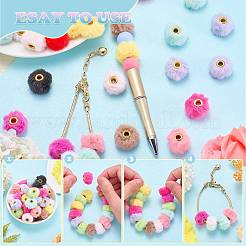 48Pcs 12 Colors Velvet Imitation Rabbit Fur European Beads&nbsp;FIND-SZ0019-28