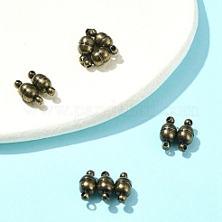 10Pcs Round Brass Magnetic Clasps with Loops&nbsp;KK-FS0001-34AB