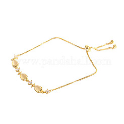 Brass Box Chain Slider Bracelets&nbsp;FS-WGA60A8-01