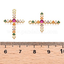 Brass Micro Pave Clear Cubic Zirconia Pendants&nbsp;KK-T073-26G