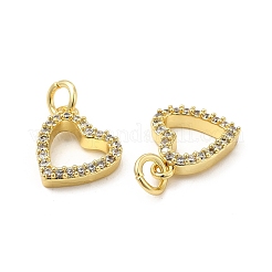 Brass Micro Pave Clear Cubic Zirconia Charms&nbsp;X-KK-E068-VB174