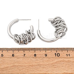 C-Shaped with knot Brass Stud Earrings&nbsp;EJEW-R025-28P