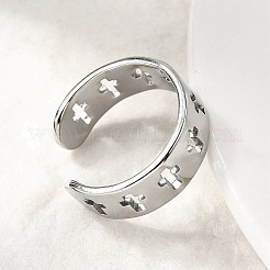 304 Stainless Steel Cuff Rings for Women&nbsp;RJEW-A077-02P
