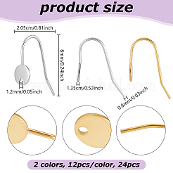 24Pcs 2 Colors 304 Stainless Steel Earring Hooks&nbsp;STAS-UN0063-73