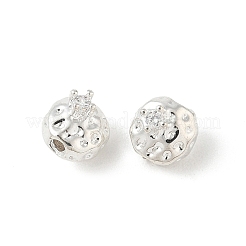 Brass Micro Pave Clear Cubic Zirconia Beads&nbsp;CU-CBA9FFD-10S
