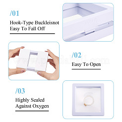 3 Bags 3 Styles Square Transparent PE Thin Film Suspension Jewelry Display Box&nbsp;CON-TA0001-38G