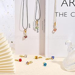 2 Sets Cube Glass Pendant Decoration&nbsp;HJEW-CA0001-34