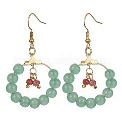 Imitation Jade Glass Beaded Ring Dangle Earrings&nbsp;EJEW-JE05568
