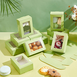 Rectangle Paper Folding Shipping Box with Window&nbsp;CON-WH0099-25A