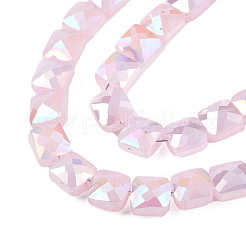 Electroplate Opaque Solid Color Glass Beads Strands&nbsp;EGLA-N002-42-01