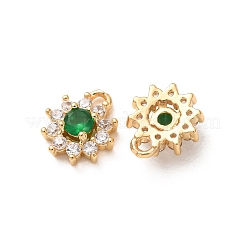 Brass Micro Pave Cubic Zirconia Charms&nbsp;CU-K002-39G-D