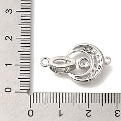 Brass Micro Pave Clear Cubic Zirconia Fold Over Clasps&nbsp;KK-K389-127P