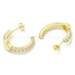 Clear Cubic Zirconia Arch with Heart Stud Earrings&nbsp;EJEW-K249-03G