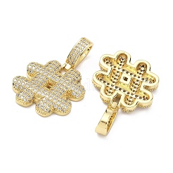 Brass Micro Pave Cubic Zirconia Pendants&nbsp;KK-P345-17G-05