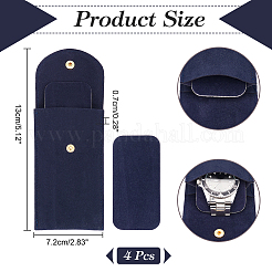 Rectangle Velvet Single Watch Storage Bag with Flip Cover&nbsp;ABAG-WH0044-46B