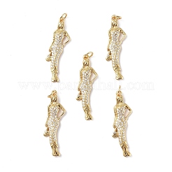 Brass Micro Pave Cubic Zirconia Pendants&nbsp;KK-E068-VF282
