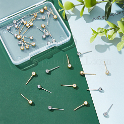40Pcs 2 Colors Rack Plating Brass Stud Earring Findings&nbsp;KK-PH0004-80