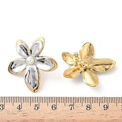 Two Tone 304 Stainless Steel Acrylic Imitation Pearl Stud Earrings&nbsp;EJEW-B156-16GP