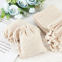 Flax Cloth Blank DIY Craft Drawstring&nbsp;ABAG-GF0001-06A