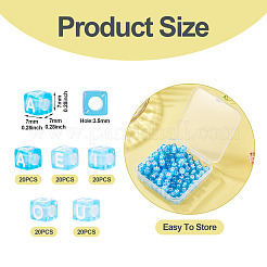 100Pcs 5 Colors Transparent Acrylic Beads&nbsp;TACR-TA0001-55B