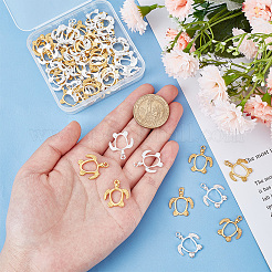 60Pcs 2 Colors Alloy Open Back Bezel Pendants&nbsp;FIND-PH0010-03