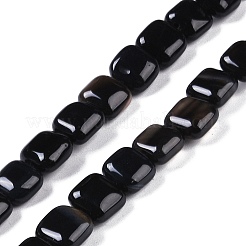 Dyed & Heated Natural Black Agate Beads Strands&nbsp;G-M435-A08-01