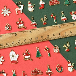 60Pcs 15 Styles Christmas Theme Alloy Enamel Pendants&nbsp;ENAM-FS0001-91