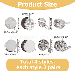 16Pcs 4 Styles Brass & 304 Stainless Steel Cuff Earrings&nbsp;EJEW-HS0001-18P