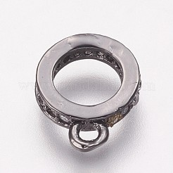 Brass Cubic Zirconia Tube Bails&nbsp;KK-P134-64B