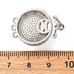 Brass Micro Pave Clear Cubic Zirconia Box Clasps&nbsp;KK-D378-13P