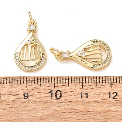 Brass Micro Pave Clear Cubic Zirconia Pendants&nbsp;CU-CBA2907-05B-G