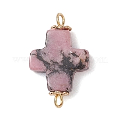 6Pcs 6 Styles Natural Green Aventurine & Red Jasper & Rose Quartz & Rhodonite & Quartz Crystal & Tiger Eye Connector Charms&nbsp;PALLOY-JF04301