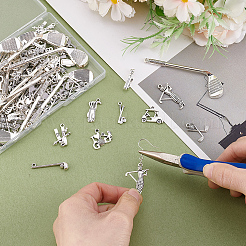 100Pcs 10 Style Tibetan Style Alloy Pendants&nbsp;TIBEP-ME0001-02