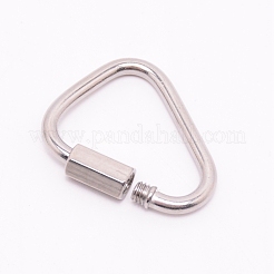 Stainless Steel Screw Carabiner Lock Charms&nbsp;KEYC-WH0019-02P-02