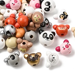 52Pcs 13 Styles Natural Wood European Beads&nbsp;WOOD-CJ0002-82