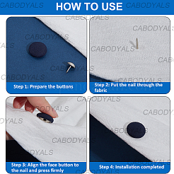 36Pcs Flat Round Cloth Cap Nail Buttons&nbsp;BUTT-CY0001-34A