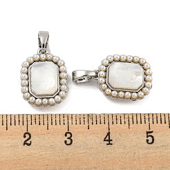 Brass Pave Shell Pendants&nbsp;KK-G490-43P
