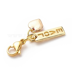 Alloy Enamel Heart Pendant Decorations&nbsp;HJEW-JM00713-01
