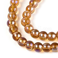 Electroplate Transparent Glass Beads Strands&nbsp;GLAA-T032-T4mm-AB23