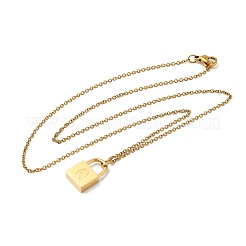 304 Stainless Steel Rolo Chain Pendant Necklaces&nbsp;NJEW-S444-01G-17