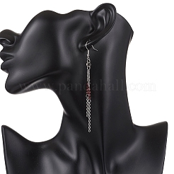 Round 304 Stainless Steel Natural Garnet Dangle Earrings&nbsp;EJEW-JE06783-03